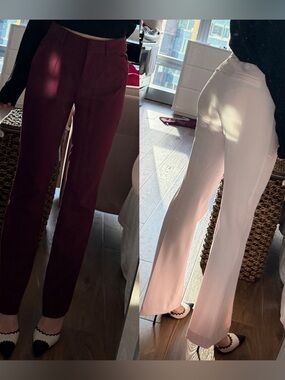 Bundle of Two Dress Tailored Dress Pants - Burgundy and Light Pink